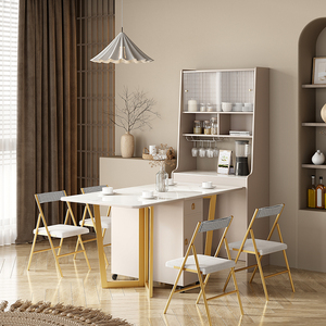 餐边柜餐桌组合可伸缩一体