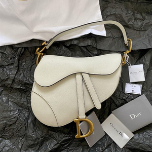 【99新拍】dior/迪奥女包saddle白色cd马鞍包单肩斜挎腋下手提包