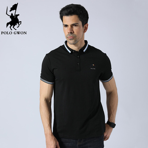 美国保罗polo衫 gwon男短袖夏季正品大牌商务纯色刺绣半袖翻领t恤