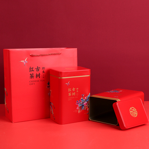 茶叶罐铁罐空盒古树红茶凤凰单枞大红袍通用一斤装茶罐金属包装盒