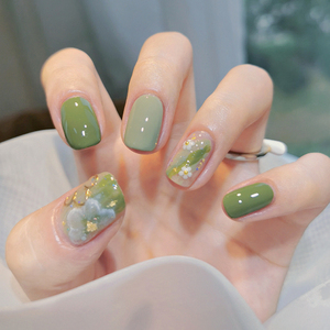 美甲贴片ins风成品假指甲夏季高级短款穿戴甲片少女温柔定制定做