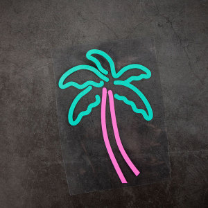 汽车贴纸霓虹灯gta椰子树车贴 蒸汽波复古怀旧三角窗贴摩托车贴纸