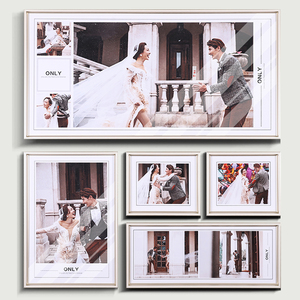 时光有约婚纱照相框挂墙照片放大组合影楼套装床头结婚照片墙定制