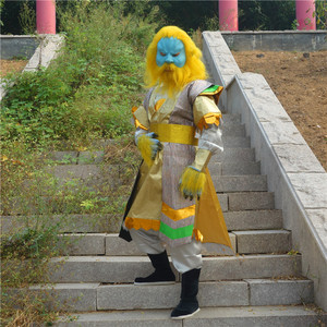 西游记狮驼岭大王老魔青狮精青毛狮子怪服装面具还原【西游印象】