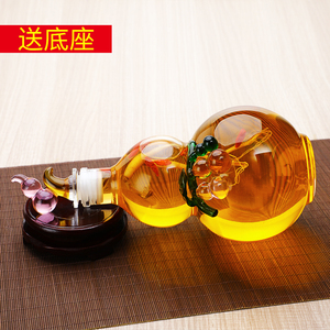 日本进口MUJIΕ无印大口葫芦泡酒玻璃瓶加厚创意工艺酒瓶空酒瓶泡