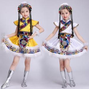 少儿戏曲女童儿童演出服服饰藏服舞台上衣服装舞蹈表演,蒙古男服