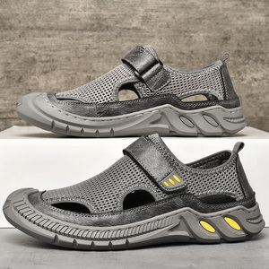 足力健老人鞋男士夏季凉鞋男软底网面鞋新款爸爸鞋透气老年健步鞋