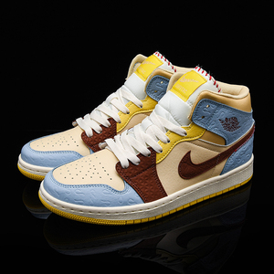 aj官网旗舰店官正品非洲风情aj1男鞋高帮莆田女鞋纯原板鞋包邮费