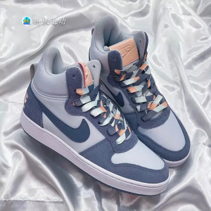 nike耐克女鞋court borough 小乔治城灰蓝秋冬中帮板鞋844907-005