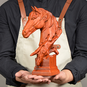 花梨实木雕刻马头摆件木头根雕十二生肖马到成功红木质装饰工艺品