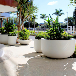 创意玻璃钢花盆户外花箱商场园林景观花池大花坛圆形花槽美陈定制