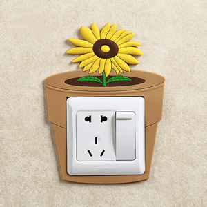 插座装饰灯开关贴墙贴单双保护套3d立体家用创意b边框夜光防脏遮