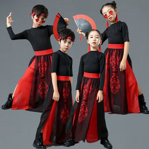 雪龙吟舞蹈服扇子舞服国潮套装六一儿童中国古风表演出服舞台走秀