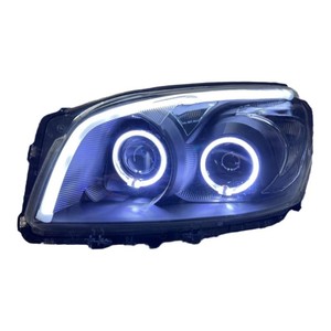 全新丰田rav4熏黑大灯总成改装LED透镜四近四远天使眼流光日行灯