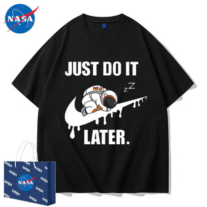 nasa旗舰店官网潮牌nk宇航员休闲t恤男个性时尚高级感纯棉打底衫