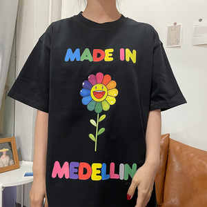 j balvin x takashi murakami 赵丽颖同款 村上隆太阳花 短袖t恤