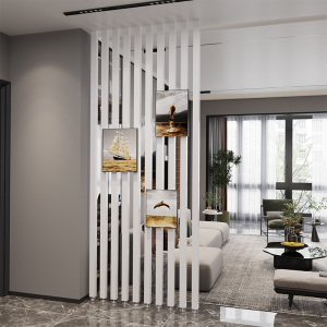 免打孔立柱网红屏风隔断墙客厅简约现代入户玄关装饰轻奢金属格栅