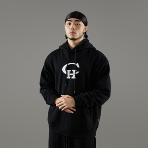 couple hunnid 谢帝 ch基础印花帽衫秋季新款连帽卫衣上装外套男