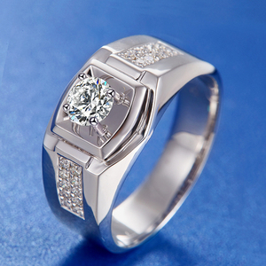 钻石管家 空戒托直臂简约四爪18k金钻石戒指男士结婚群镶钻戒时尚