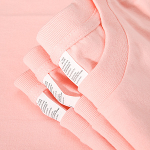 浅粉色250g重磅纯棉T恤女宽松圆领樱花粉长袖上衣蜜桃粉嫩粉打底