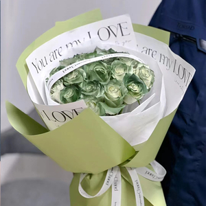 苏格兰绿色包装纸花束英文字母韩素欧雅欧亚鲜花马卡龙双色单色