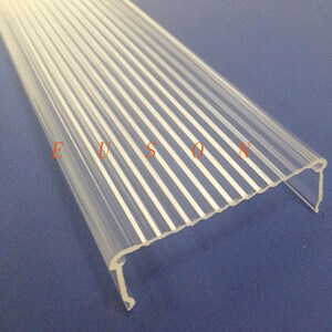 亚克力透明内条纹灯罩挤出 pmma高透led条形灯罩订i制 压克力灯罩