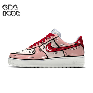 nike air force1耐克情人节手绘二次元线条运动休闲鞋空军一号af1