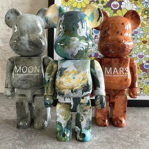 bearbrick400%月球火星地球暴力熊nasa联名积木熊阿波罗摆件礼物