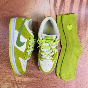 适配nike sb dunk low 青苹果 米绿色鸳鸯ow风棉麻绳子双色鞋带