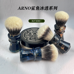 ARNO-26mm鲨鱼黑金蓝金冰透金箔胡刷剃须皂泡沫刷