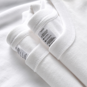 三本针领口300g重磅宽松长袖打底t恤女纯棉白色厚实不透内搭上衣