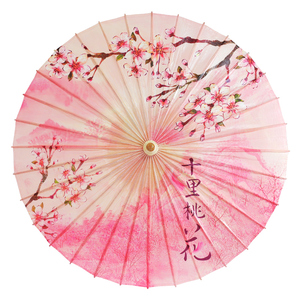 油纸伞古风防晒防雨手工实用男女汉服雨伞可定制图案十里桃绿藤潮流