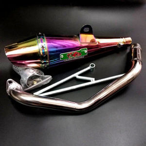 踏板车改装炸街排气管福喜鬼火125摩托车改装冒烟通喷火炸街响管