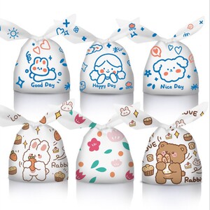 可爱小动物图案盲盒糖果零食包装袋卡通兔耳朵点心袋送礼袋节庆袋