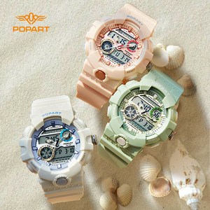 搏艺popart手表女款初高中学生简约ins风夜光运动防水电子手表