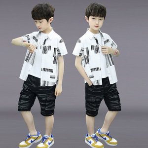 李宁童装男童夏装套装2022新款儿童洋气夏天小孩帅气衣服时髦潮装