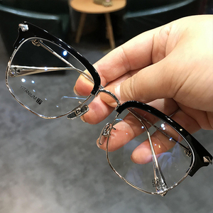 诺伊斯旗舰店天猫纯钛半框眼镜男超轻商务近视眼镜防蓝光眼镜架大脸