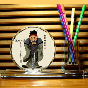 呼延灼摆件纪念品水浒传人物工艺品装饰品梁山礼品水晶笔筒摆设