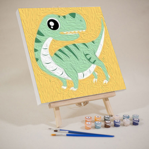diy数字油彩画小恐龙儿童油画填色小尺寸治愈手工画画涂色画填充