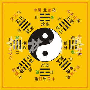 风水太极八卦图后天八卦图 教道八卦2t图五行方位装饰画265