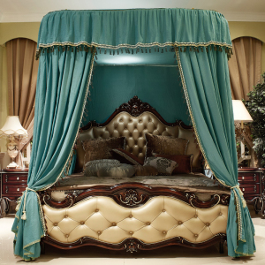 床幔宫廷欧式公主床头帘遮光床帘少女心家用落地卧室装饰幔纱ins