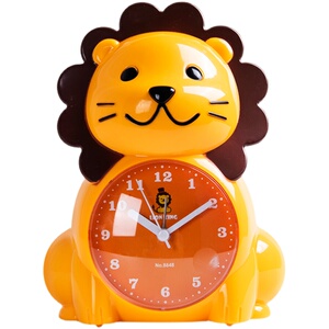 卡通小狮子闹钟学生专用叫醒神器卧d室桌面静音可爱小闹钟儿童时m