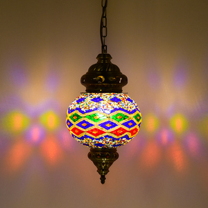 土耳其马赛克吊灯彩色清真穆斯林摩洛哥新疆地中海饭店吧台小吊灯