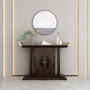 新中式实木餐边柜客厅家用靠墙玄关柜现代简约储物柜装饰柜端景柜