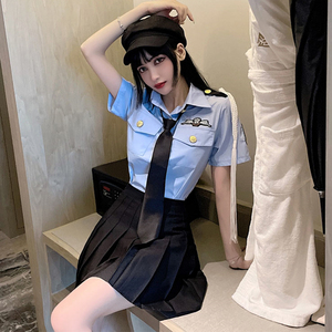 jk制服上衣短袖军装风套装女装夏季学生海军衬衫职业空姐夏天衣服