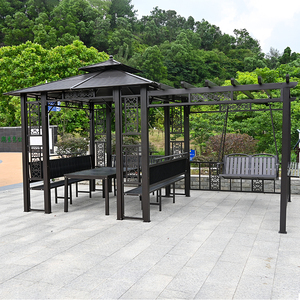 亭子户外凉亭庭院带秋千遮阳棚屋顶花园别墅凉棚室外休闲四角帐篷