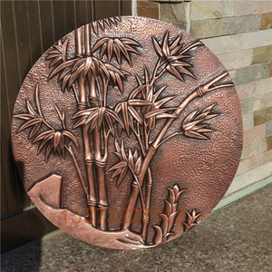 锻铜浮雕装饰画背景墙铜浮雕客厅玄关挂画铜版画圆形铜浮雕定制