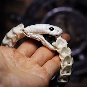 蛇骨手串真蛇骨手链蛇头手串天然文玩骨头个性饰品男女情侣款包邮