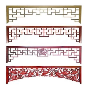 古建凉亭中e式实木挂落垭口门楣背景墙花格仿古门窗玄关倒挂楣子