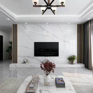 岩板大理石材微晶石背景墙沙发玄关客厅电视墙简约现代中式影视墙